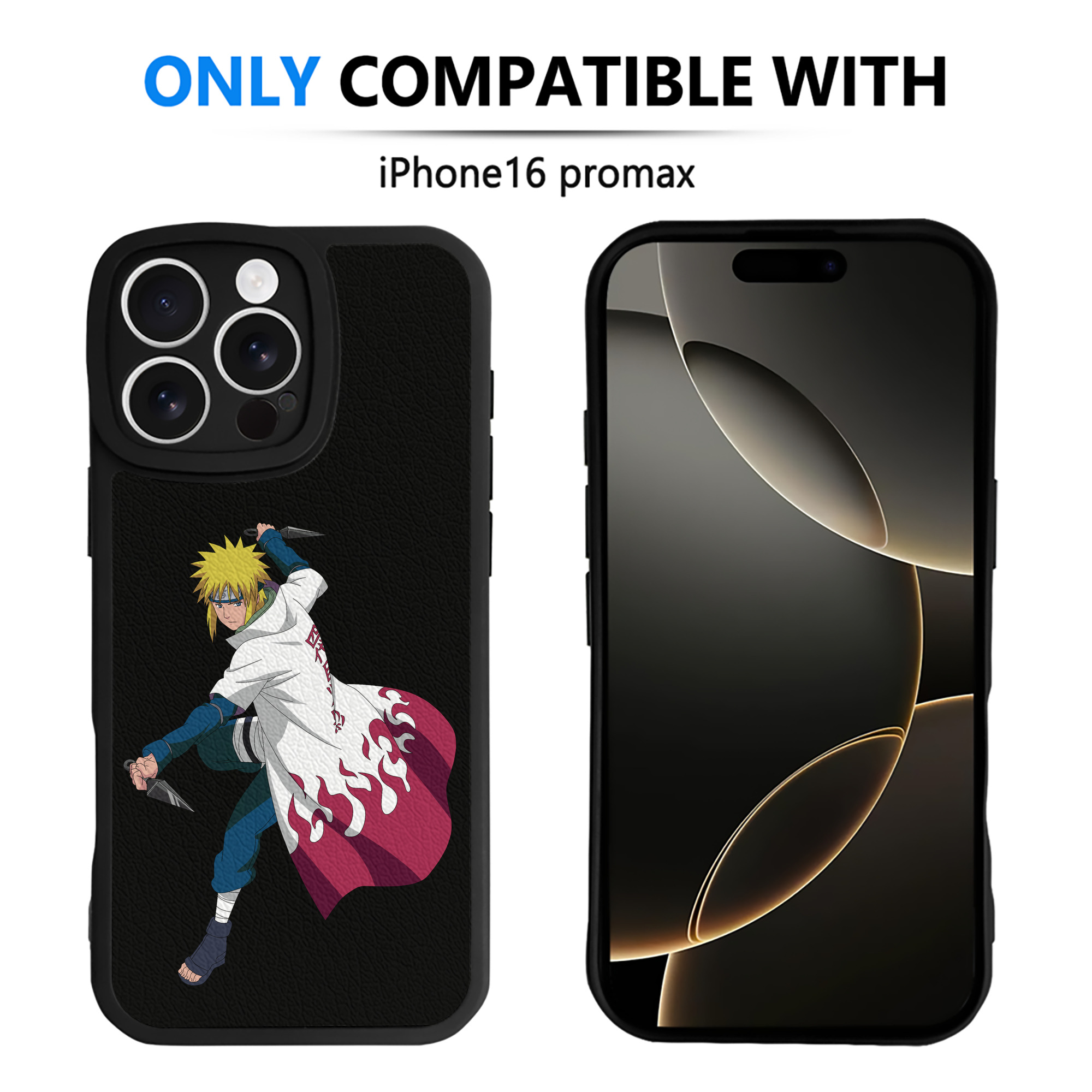 （画像用） NARUTO -ナルト- 波風 ミナト Namikaze Minato 【iPhone 16シリーズ対応】シリコンスマホケース（レザー調） 材質：シリコン
